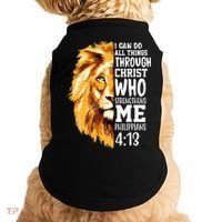 Can Do All Things Through Christ Bible Quote Lion Doggie Tank thumb 0