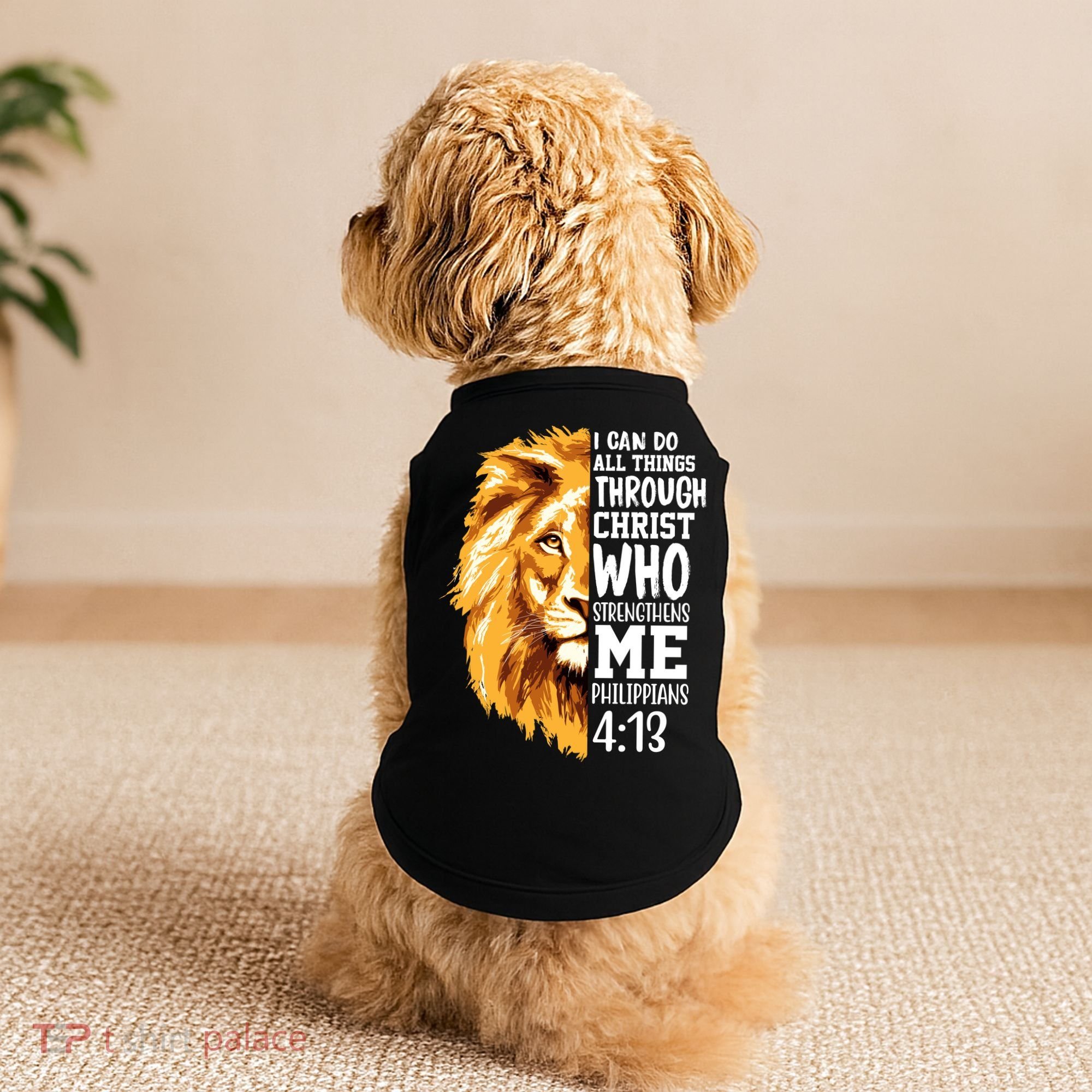 Can Do All Things Through Christ Bible Quote Lion Doggie Tank
