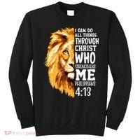 Can Do All Things Through Christ Bible Quote Lion Sweatshirt thumb 0