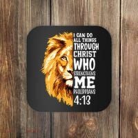Can Do All Things Through Christ Bible Quote Lion Coaster thumb 0