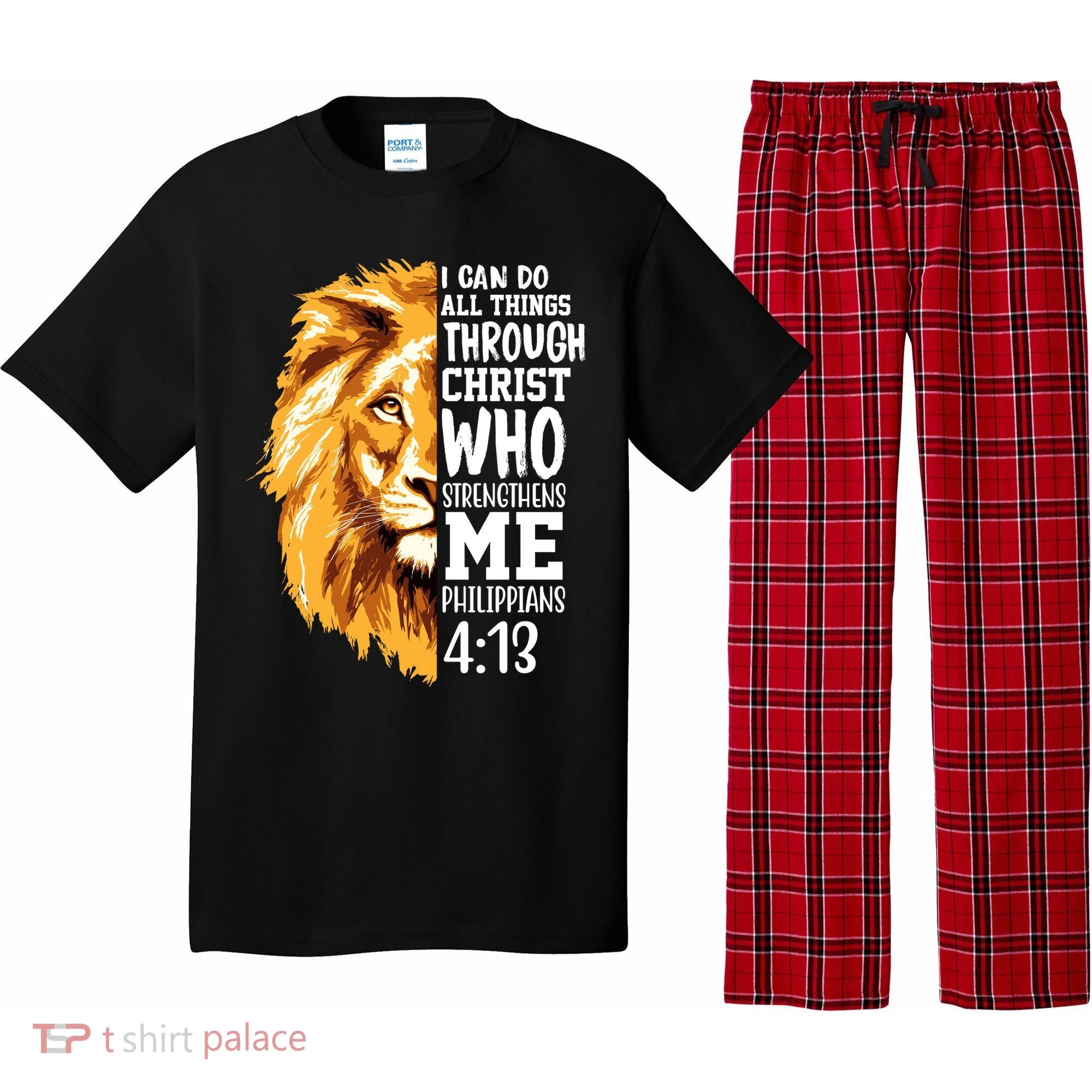 Can Do All Things Through Christ Bible Quote Lion Pajama Set