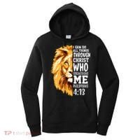 Can Do All Things Through Christ Bible Quote Lion Women's Hoodie thumb 0