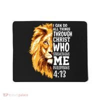 Can Do All Things Through Christ Bible Quote Lion Mousepad thumb 0