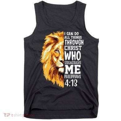 Can Do All Things Through Christ Bible Quote Lion Tank Top