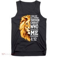Can Do All Things Through Christ Bible Quote Lion Tank Top thumb 0