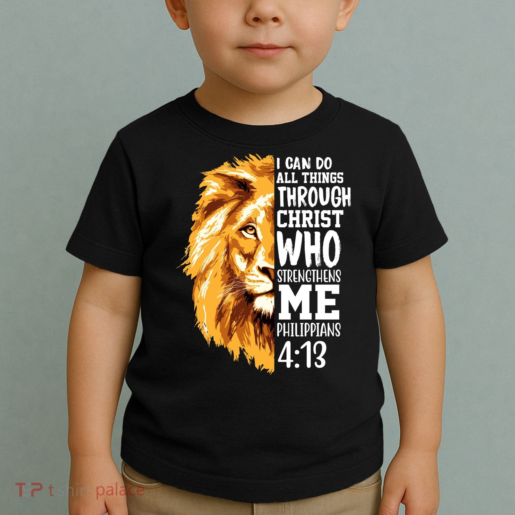 Can Do All Things Through Christ Bible Quote Lion Toddler T-Shirt