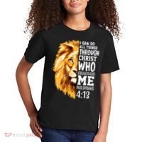 Can Do All Things Through Christ Bible Quote Lion Kids T-Shirt thumb 2