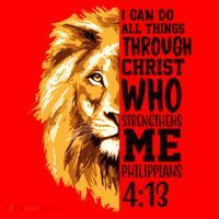 Can Do All Things Through Christ Bible Quote Lion Santa Hat thumb 1