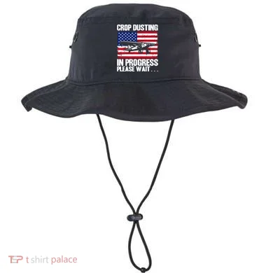 Crop Duster American Crop Dusting In Progress Please Wait Bucket Hat