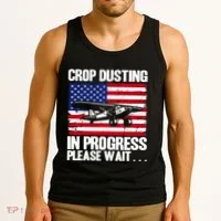 Crop Duster American Crop Dusting In Progress Please Wait Tank Top thumb 3
