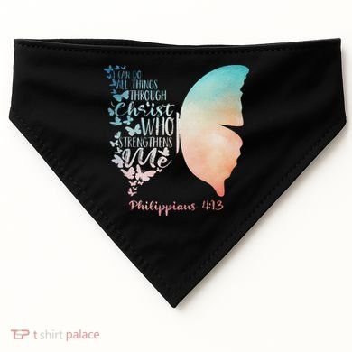 Can Do All Things Through Christ Who Strengthens Me Saying USA-Made Doggie Bandana