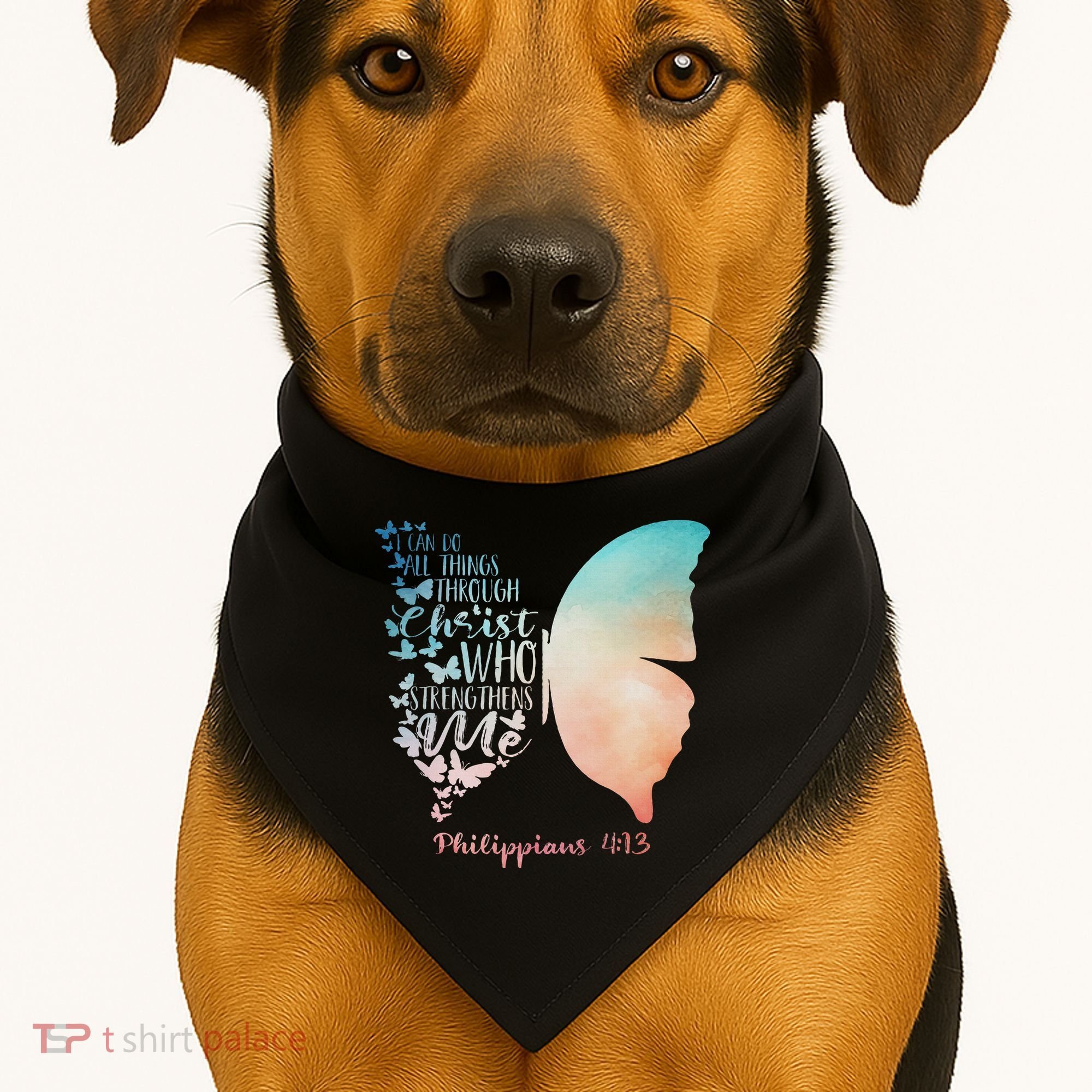 Can Do All Things Through Christ Who Strengthens Me Saying USA-Made Doggie Bandana