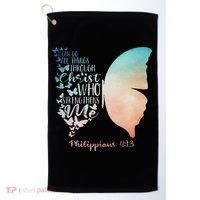 Can Do All Things Through Christ Who Strengthens Me Saying Golf Towel thumb 0