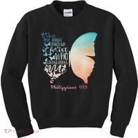 Can Do All Things Through Christ Who Strengthens Me Saying Kids Sweatshirt thumb 0