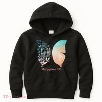 Can Do All Things Through Christ Who Strengthens Me Saying Kids Hoodie thumb 0