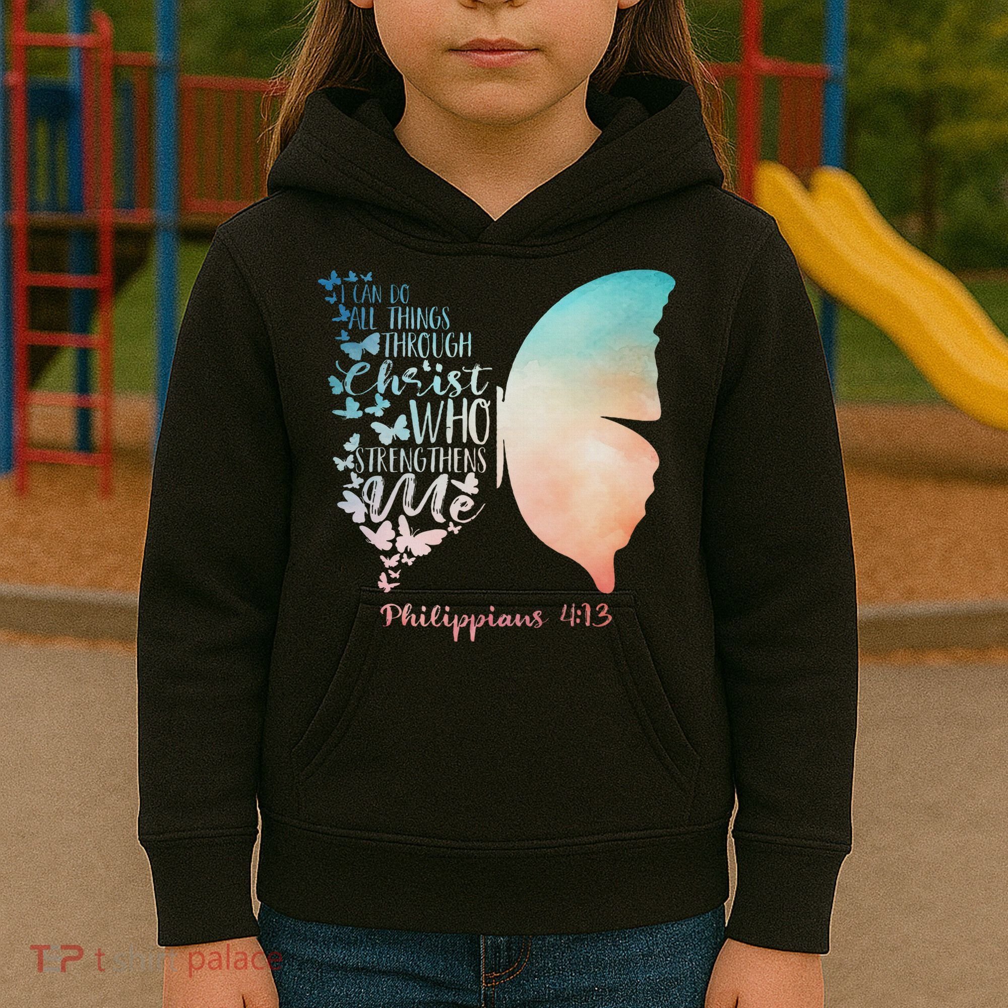 Can Do All Things Through Christ Who Strengthens Me Saying Kids Hoodie