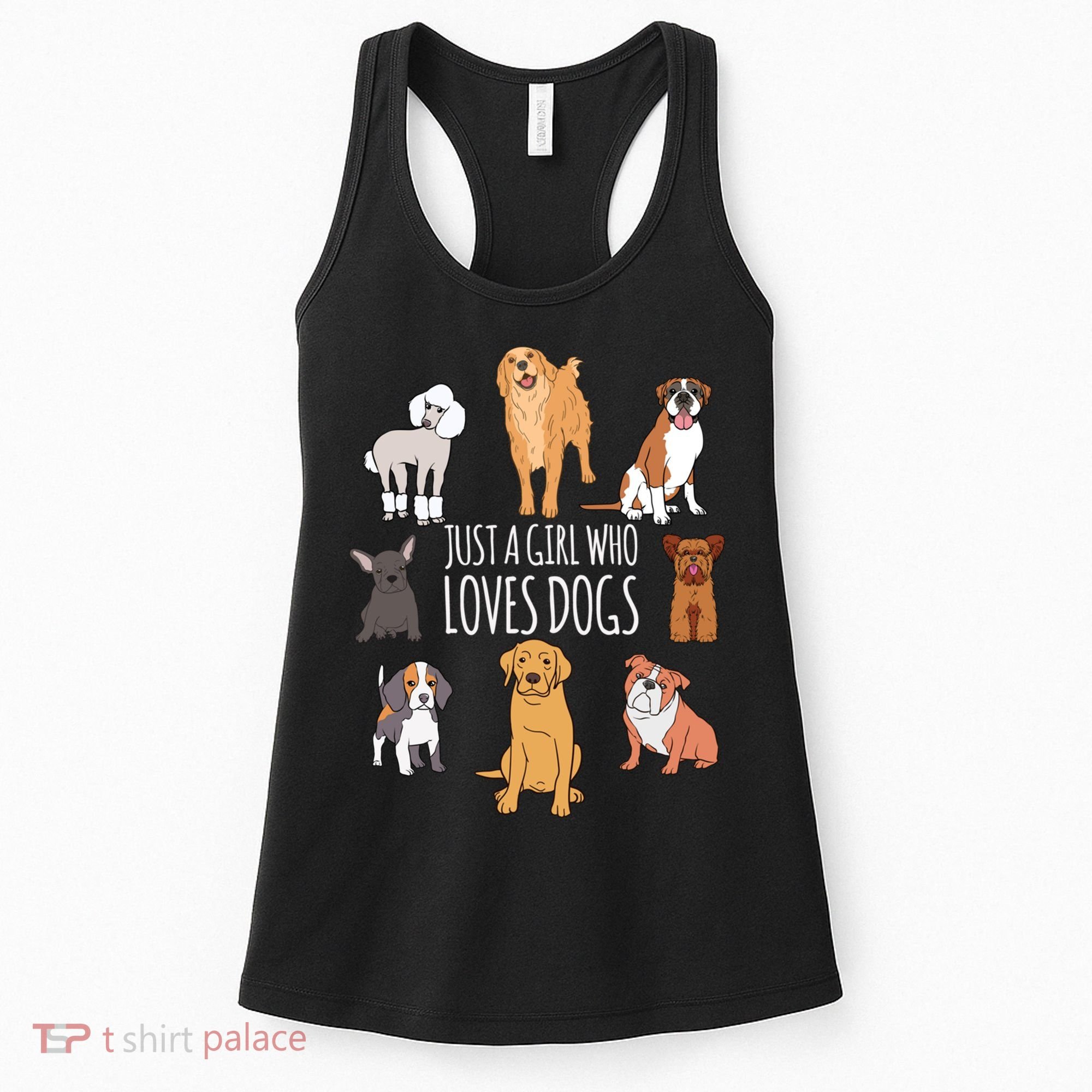 Cute Dog And Puppy Lover Gift Fun Just A Girl Who Loves Dogs Great Gift Women's Tank Top