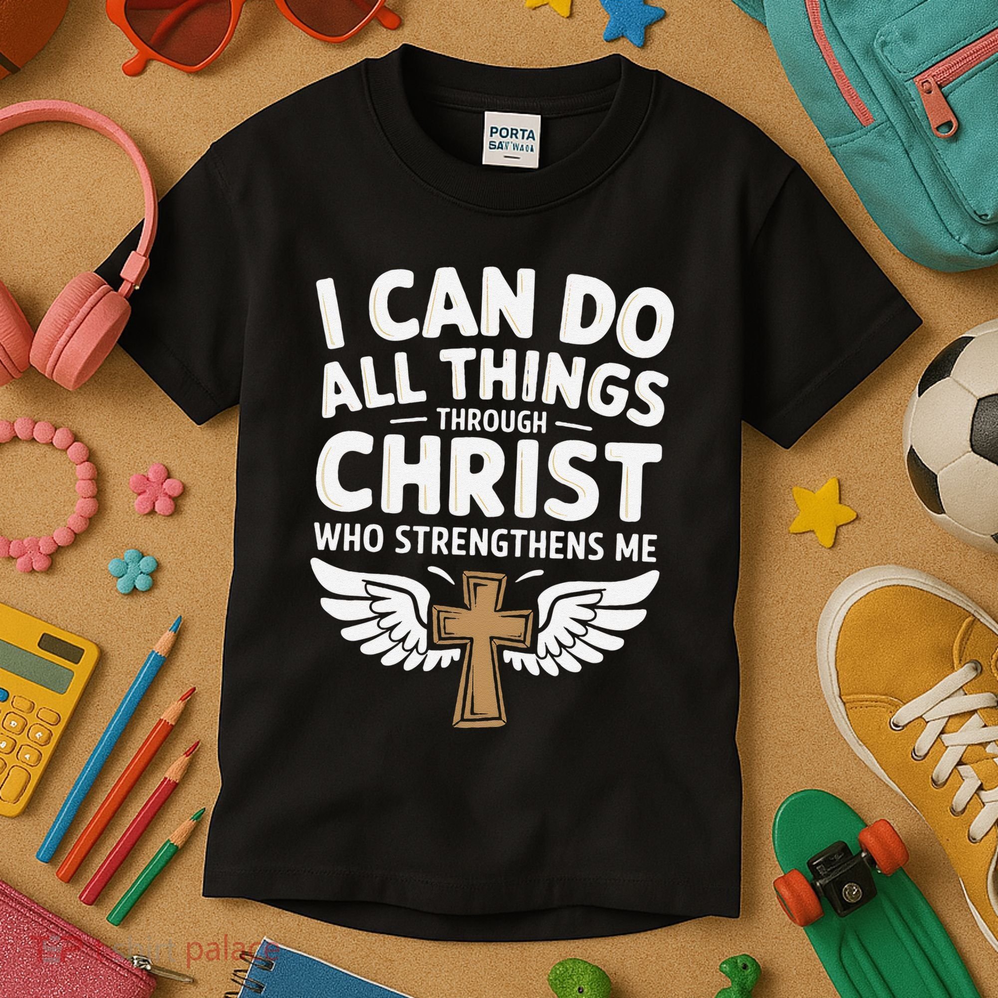 Can Do All Things Through Christ Who Strengthens Me Kids T-Shirt