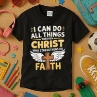 Can Do All Things Through Christ Who Strengthens Me Kids T-Shirt thumb 3