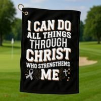 Can Do All Things Through Christ Asthma Awareness Golf Towel thumb 1