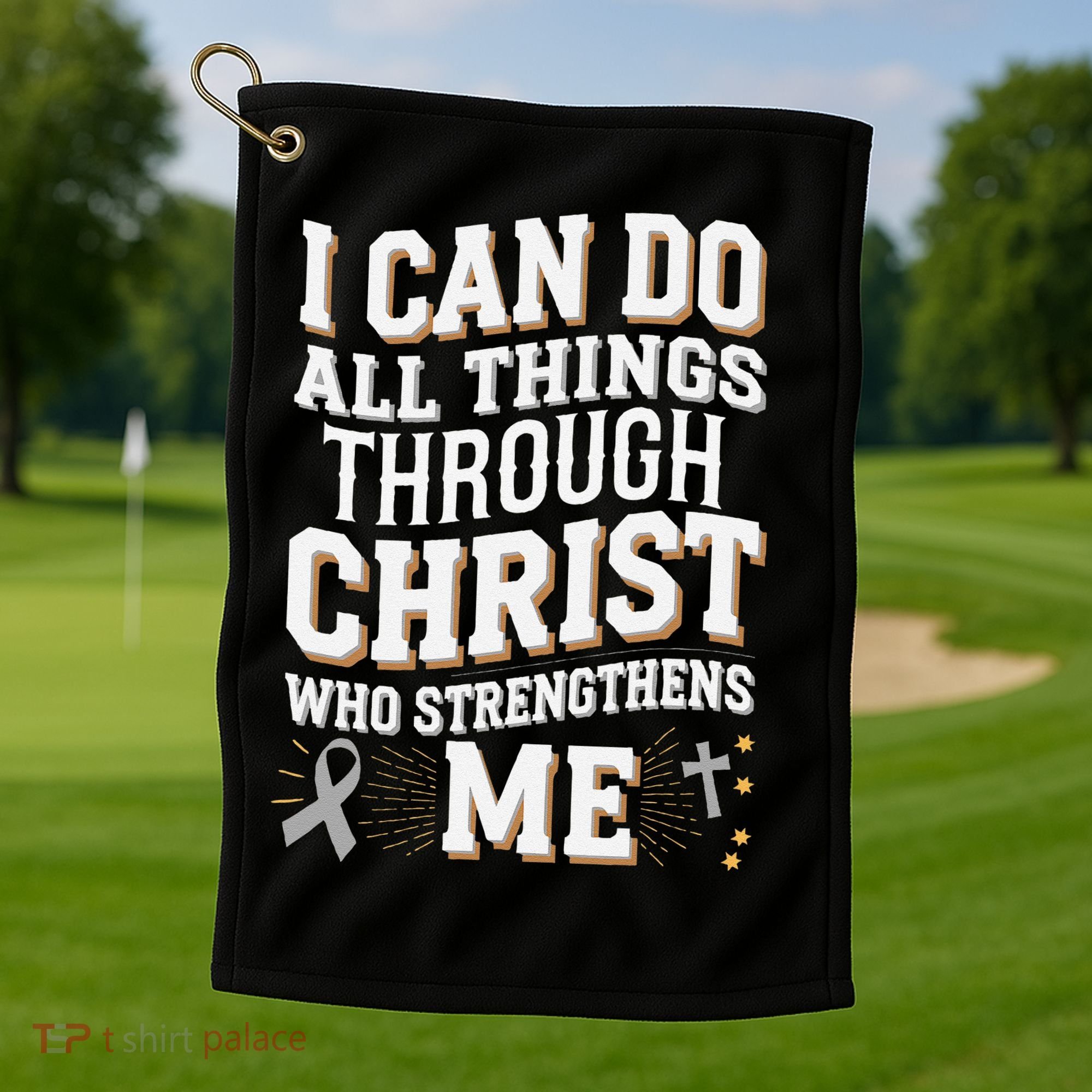Can Do All Things Through Christ Asthma Awareness Golf Towel