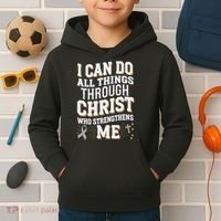 Can Do All Things Through Christ Asthma Awareness Kids Hoodie thumb 2