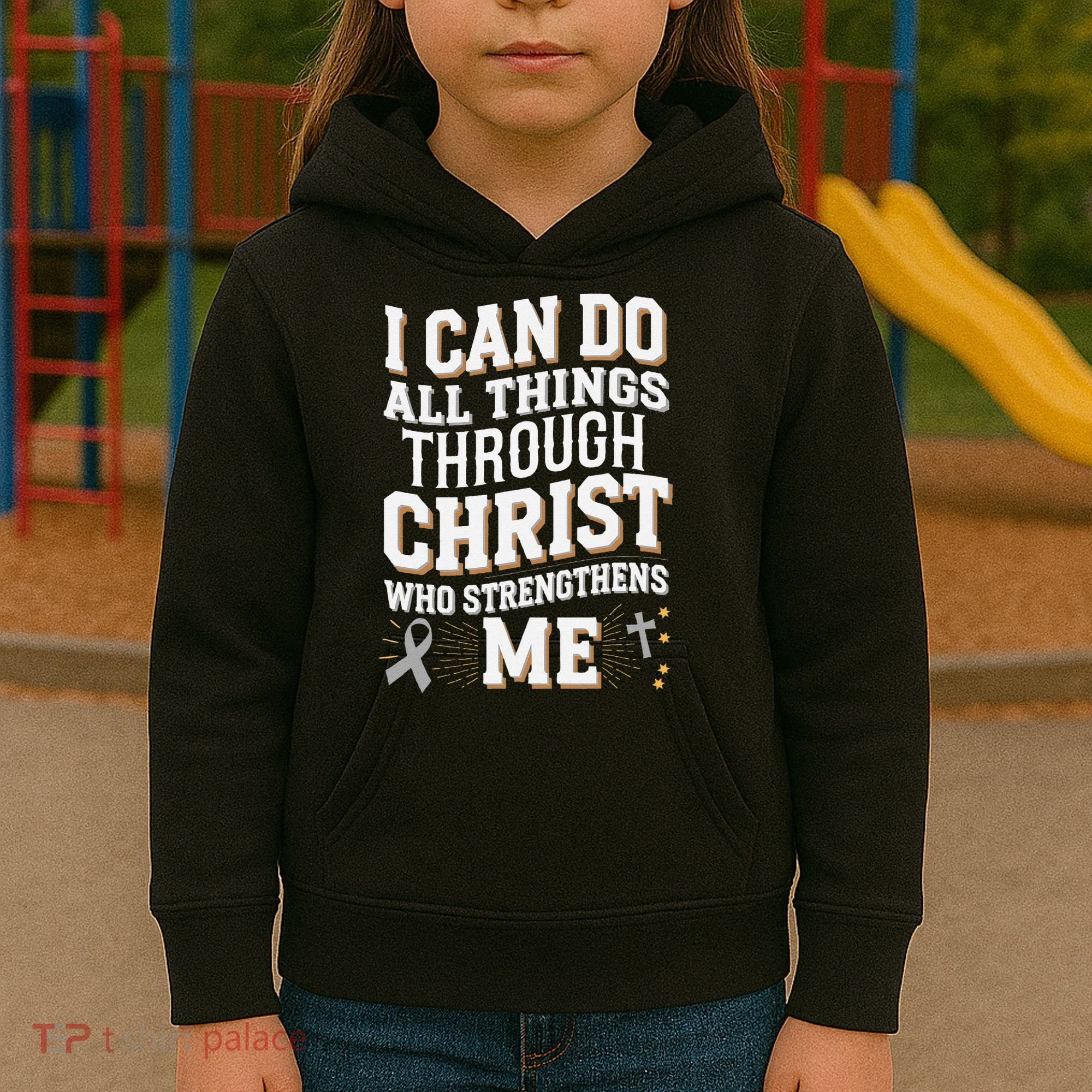 Can Do All Things Through Christ Asthma Awareness Kids Hoodie