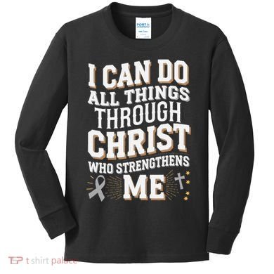 Can Do All Things Through Christ Asthma Awareness Kids Long Sleeve Shirt