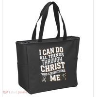 Can Do All Things Through Christ Asthma Awareness Tote Bag thumb 2