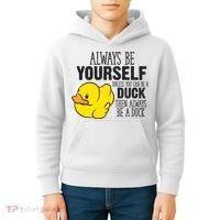 Cute Duck Always Be Yourself Unless You Can Be A Duck Gift Kids Hoodie thumb 4