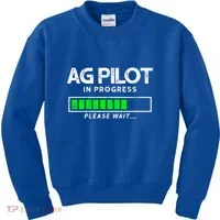 Crop Duster Ag Pilot In Progress Please Wait… Gift Kids Sweatshirt thumb 0