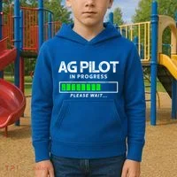 Crop Duster Ag Pilot In Progress Please Wait… Gift Kids Hoodie thumb 2