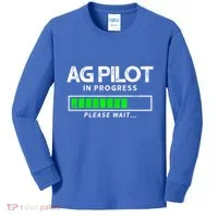 Crop Duster Ag Pilot In Progress Please Wait… Gift Kids Long Sleeve Shirt thumb 0