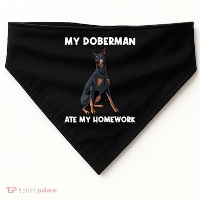 Cool Doberman Art For Dog Breed Doberman Pinscher USA-Made Doggie Bandana