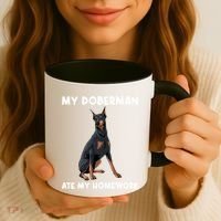 Cool Doberman Art For Dog Breed Doberman Pinscher Coffee Mug thumb 3