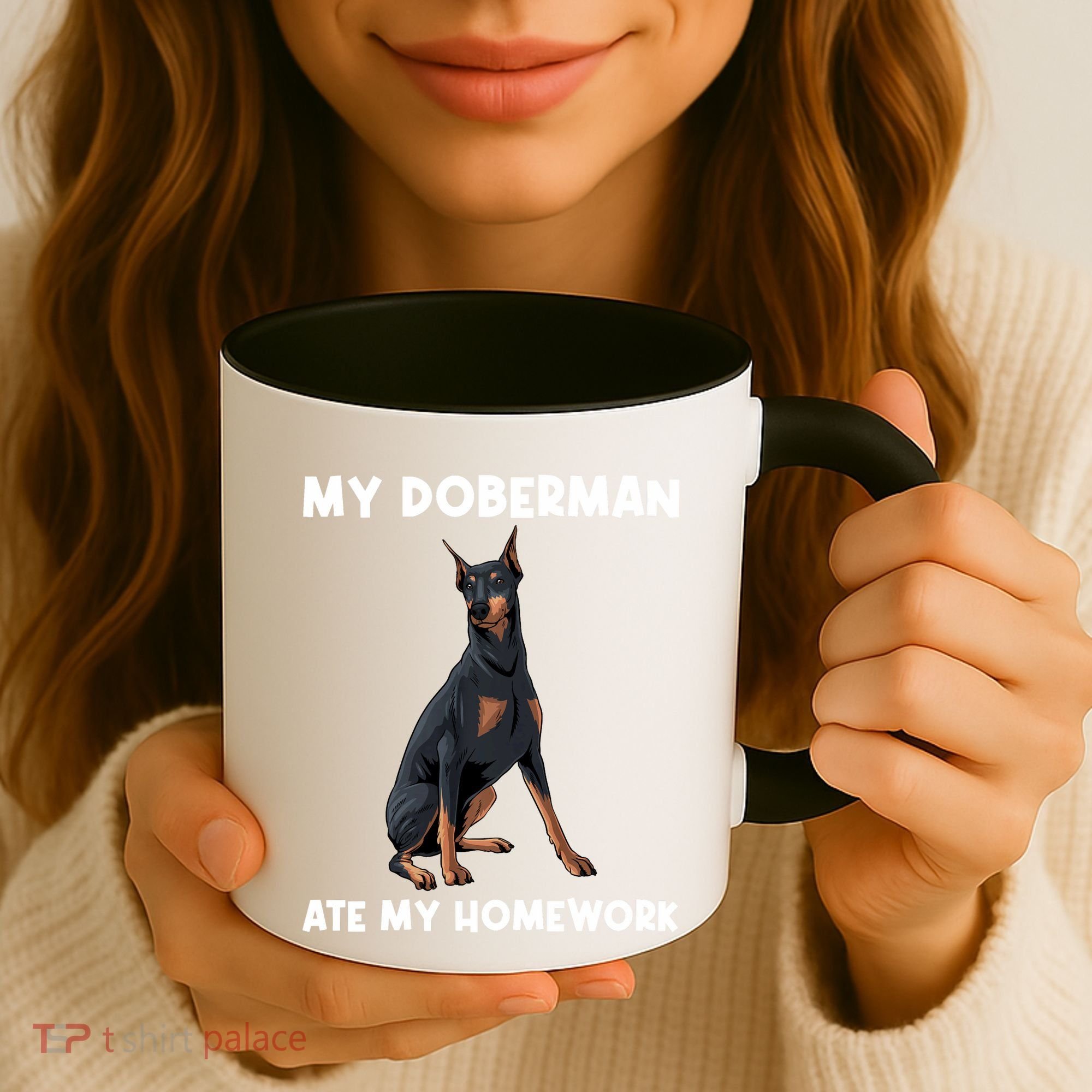 Cool Doberman Art For Dog Breed Doberman Pinscher Coffee Mug