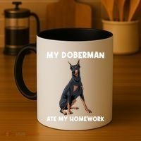Cool Doberman Art For Dog Breed Doberman Pinscher Coffee Mug thumb 4