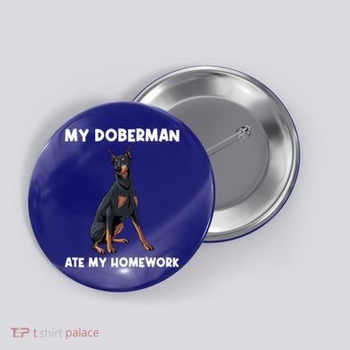 Cool Doberman Art For Dog Breed Doberman Pinscher Button