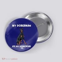 Cool Doberman Art For Dog Breed Doberman Pinscher Button thumb 0