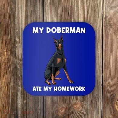 Cool Doberman Art For Dog Breed Doberman Pinscher Coaster