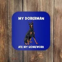 Cool Doberman Art For Dog Breed Doberman Pinscher Coaster thumb 0