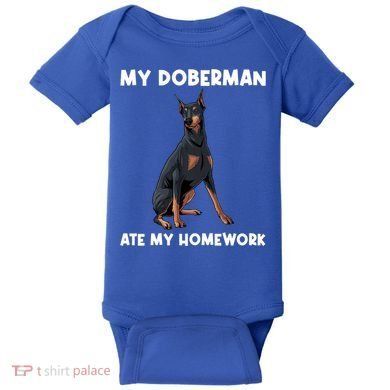 Cool Doberman Art For Dog Breed Doberman Pinscher Baby Bodysuit