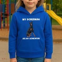 Cool Doberman Art For Dog Breed Doberman Pinscher Kids Hoodie thumb 3