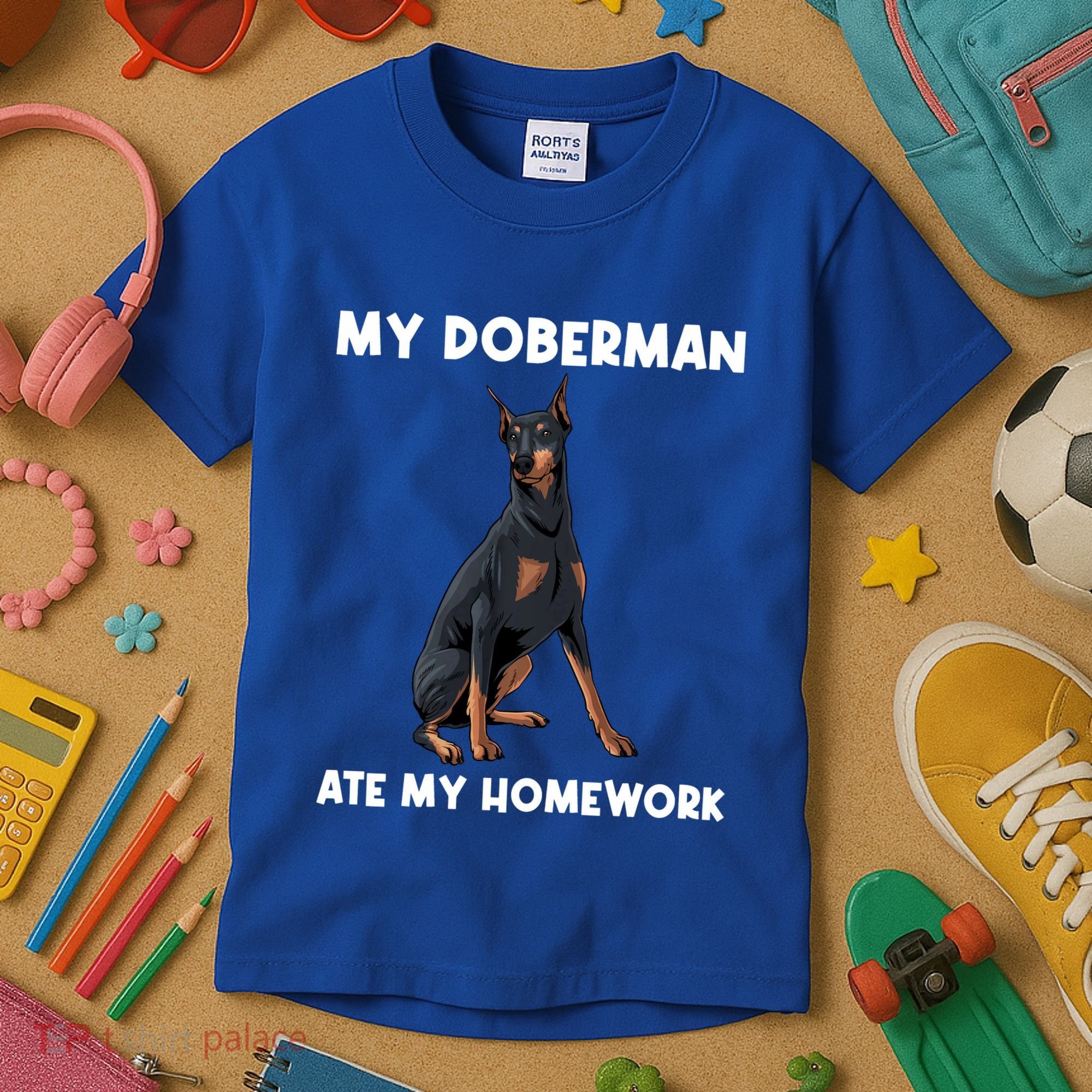 Cool Doberman Art For Dog Breed Doberman Pinscher Kids T-Shirt