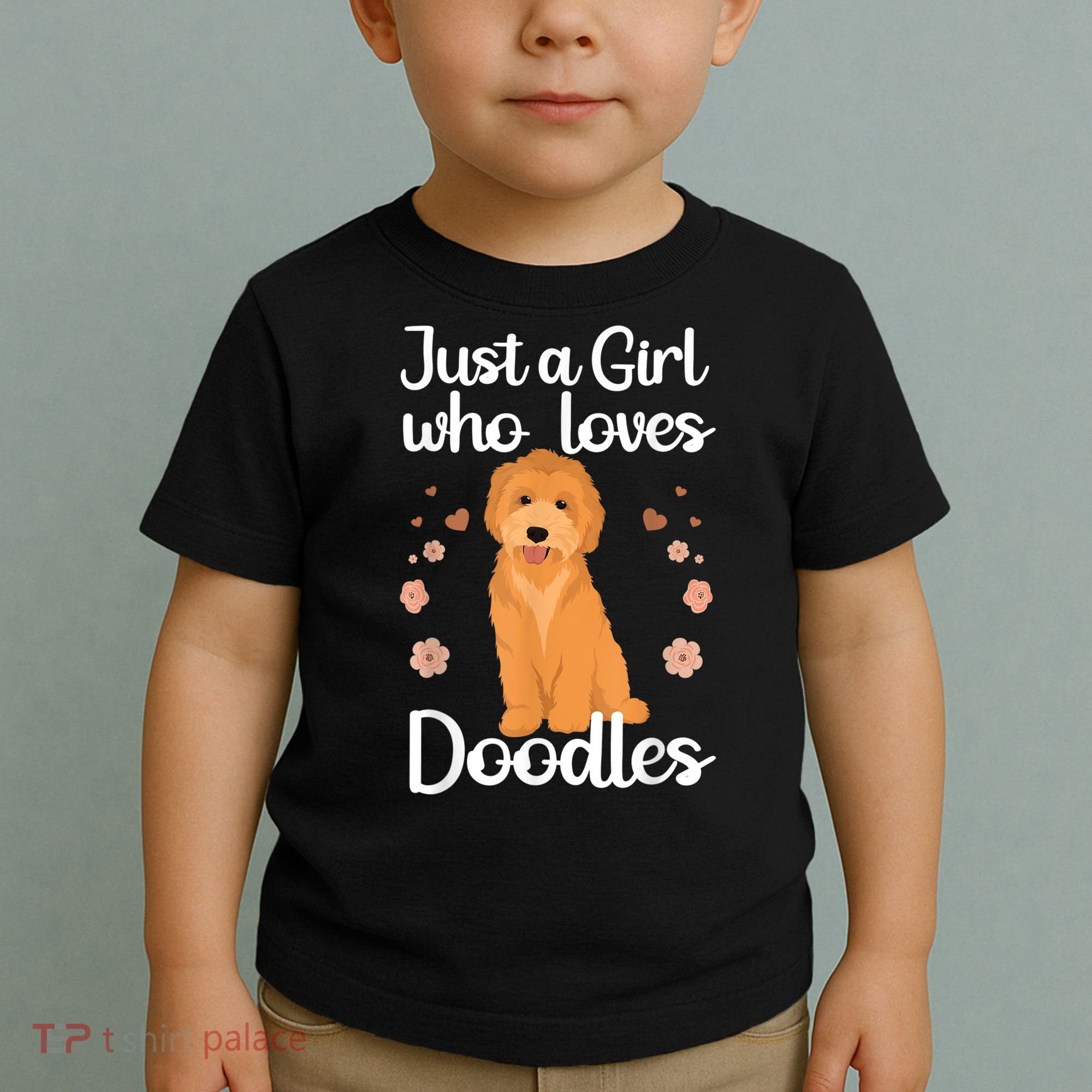 Cute Doodle Art For Women Mom Golden Doodle Dog Lovers Toddler T-Shirt