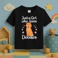 Cute Doodle Art For Women Mom Golden Doodle Dog Lovers Toddler T-Shirt thumb 3