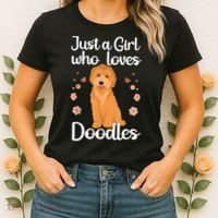 Cute Doodle Art For Women Mom Golden Doodle Dog Lovers Women's T-Shirt thumb 2