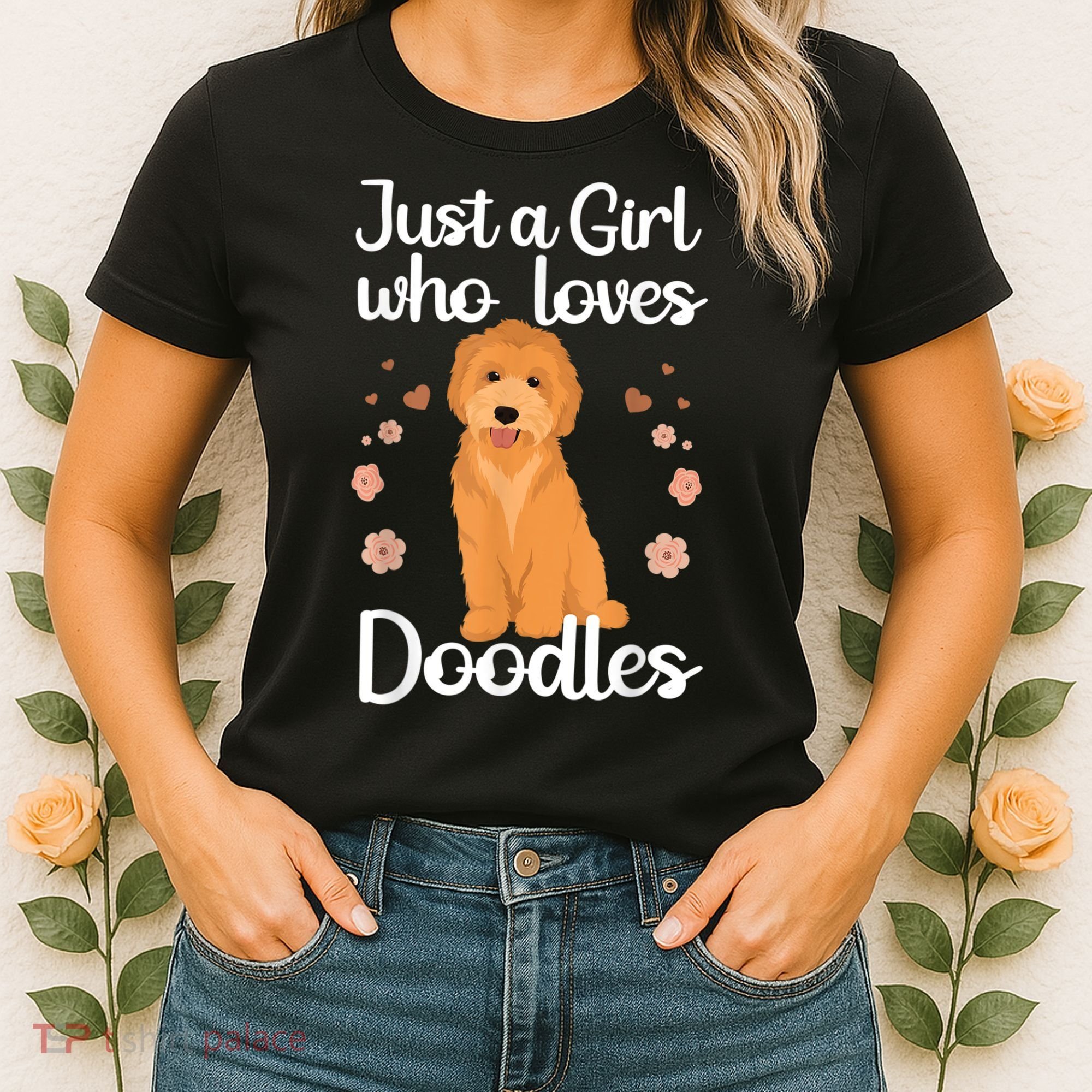 Cute Doodle Art For Women Mom Golden Doodle Dog Lovers Women's T-Shirt