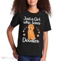 Cute Doodle Art For Women Mom Golden Doodle Dog Lovers Kids T-Shirt thumb 2