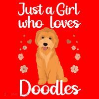 Cute Doodle Art For Women Mom Golden Doodle Dog Lovers Santa Hat thumb 1